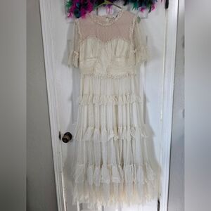 Ivy City Co Cream Maxi Dress